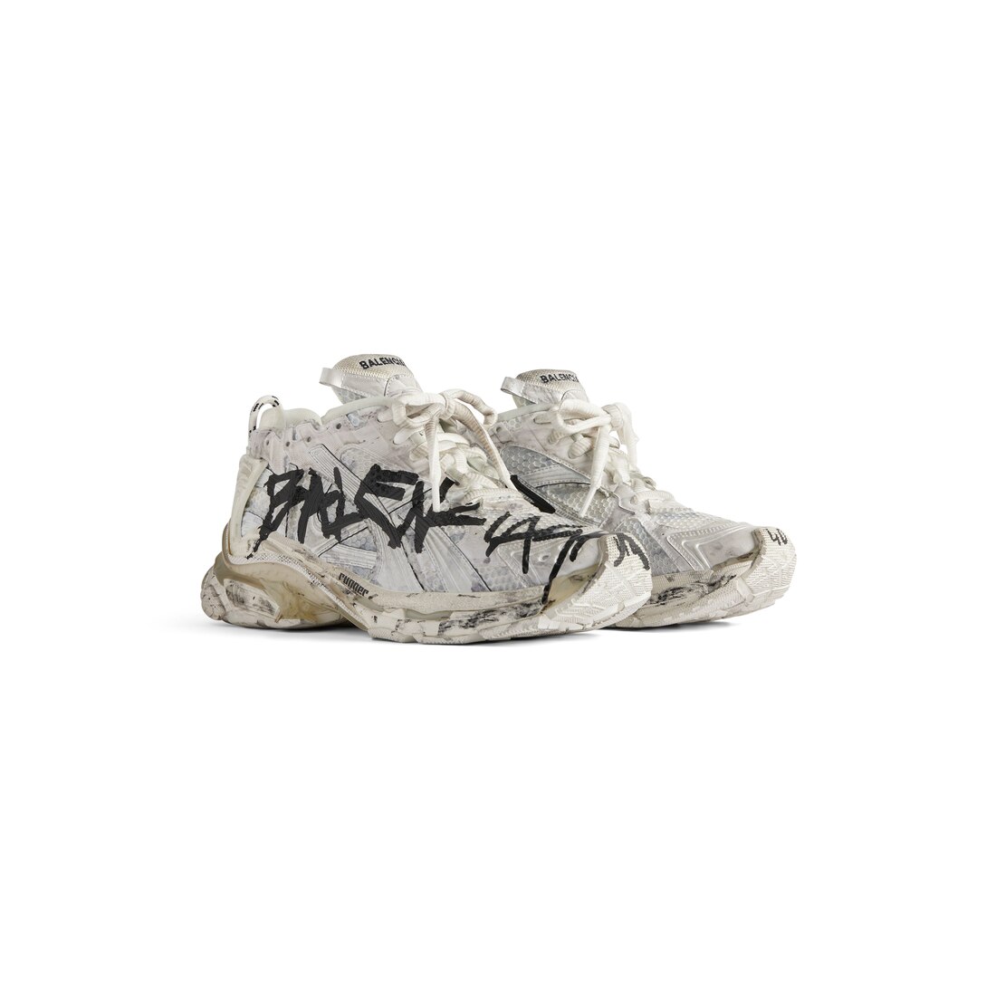 Men's Runner Graffiti Sneaker in White