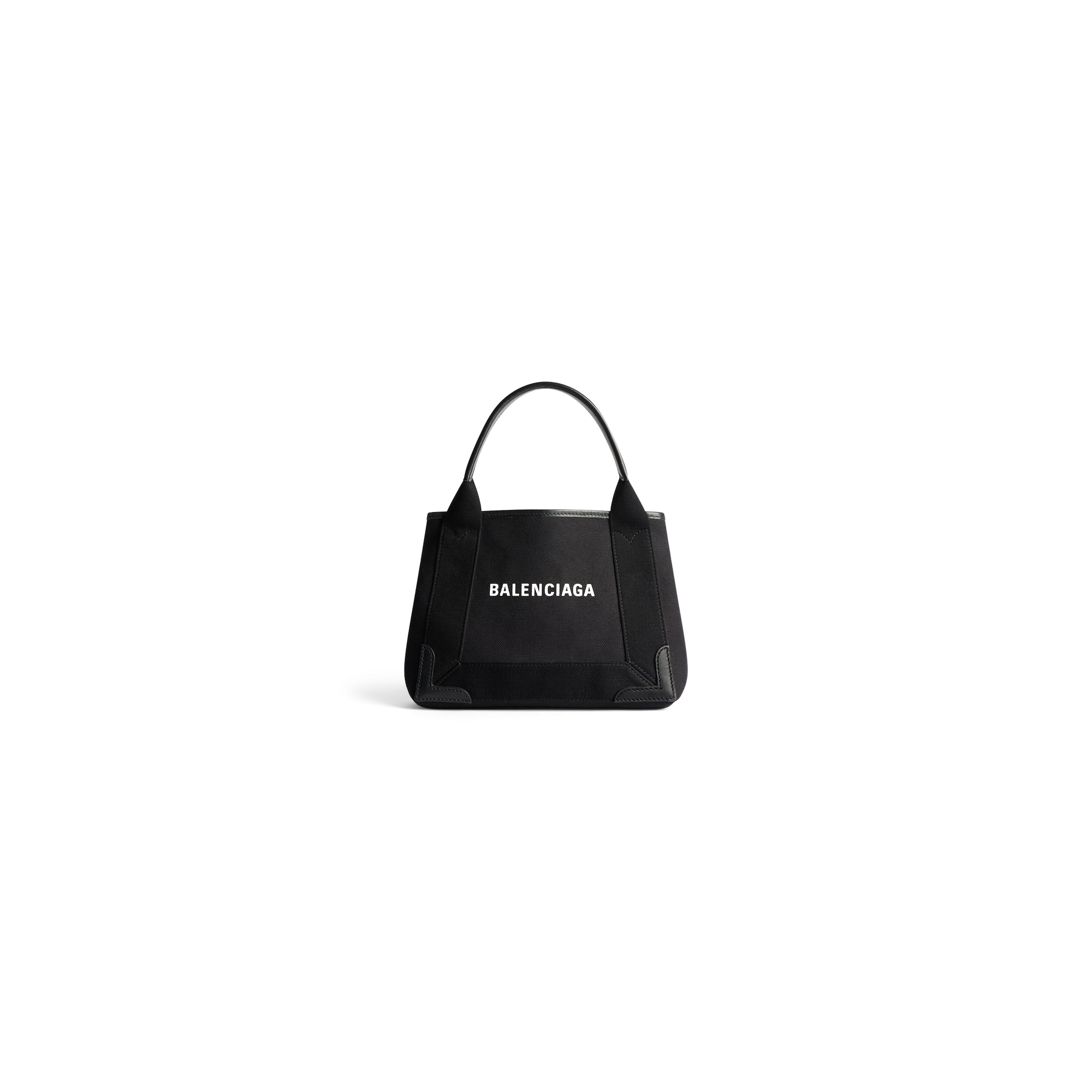 Balenciaga Sac Cabas Navy Modèle XS - Noir - Femme - Coton, Cuir De Veau, Viscose