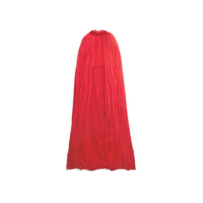 robe longue cape plissée