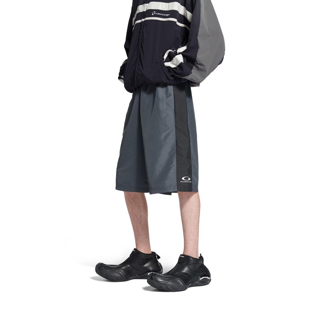 【BALENCIAGA】Loop Sports Icon スイム ショートパンツ Men's Loop Sports Icon Basketball Swim Shorts in Anthracite