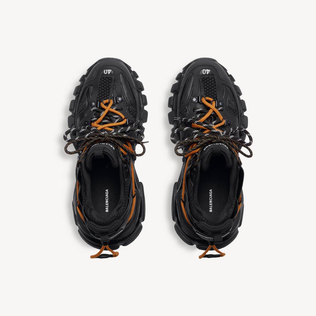 Men's Track Trail Laces Sneaker in Black/orange Balenciaga US