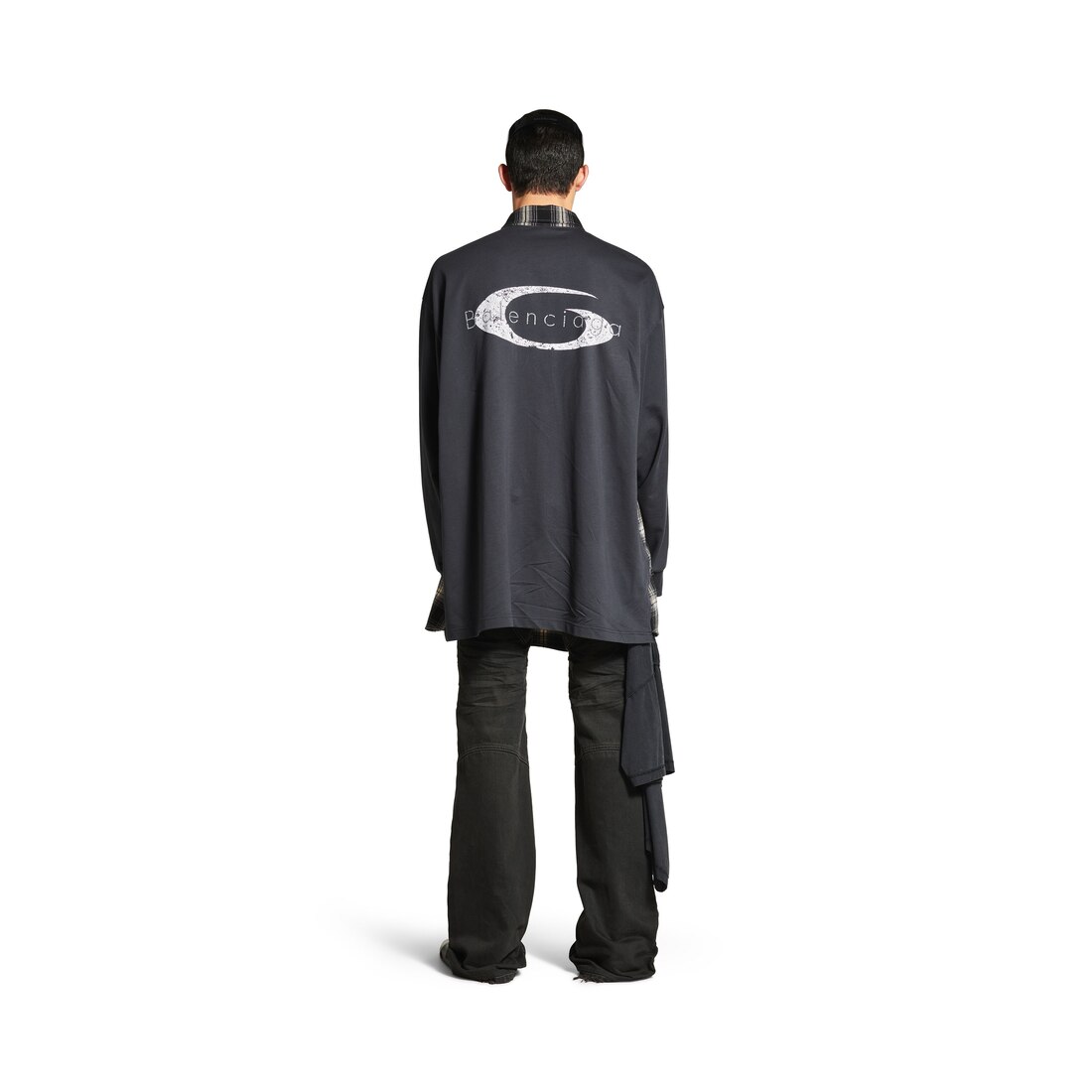 Men's Hybrid Overshirt in Black/grey