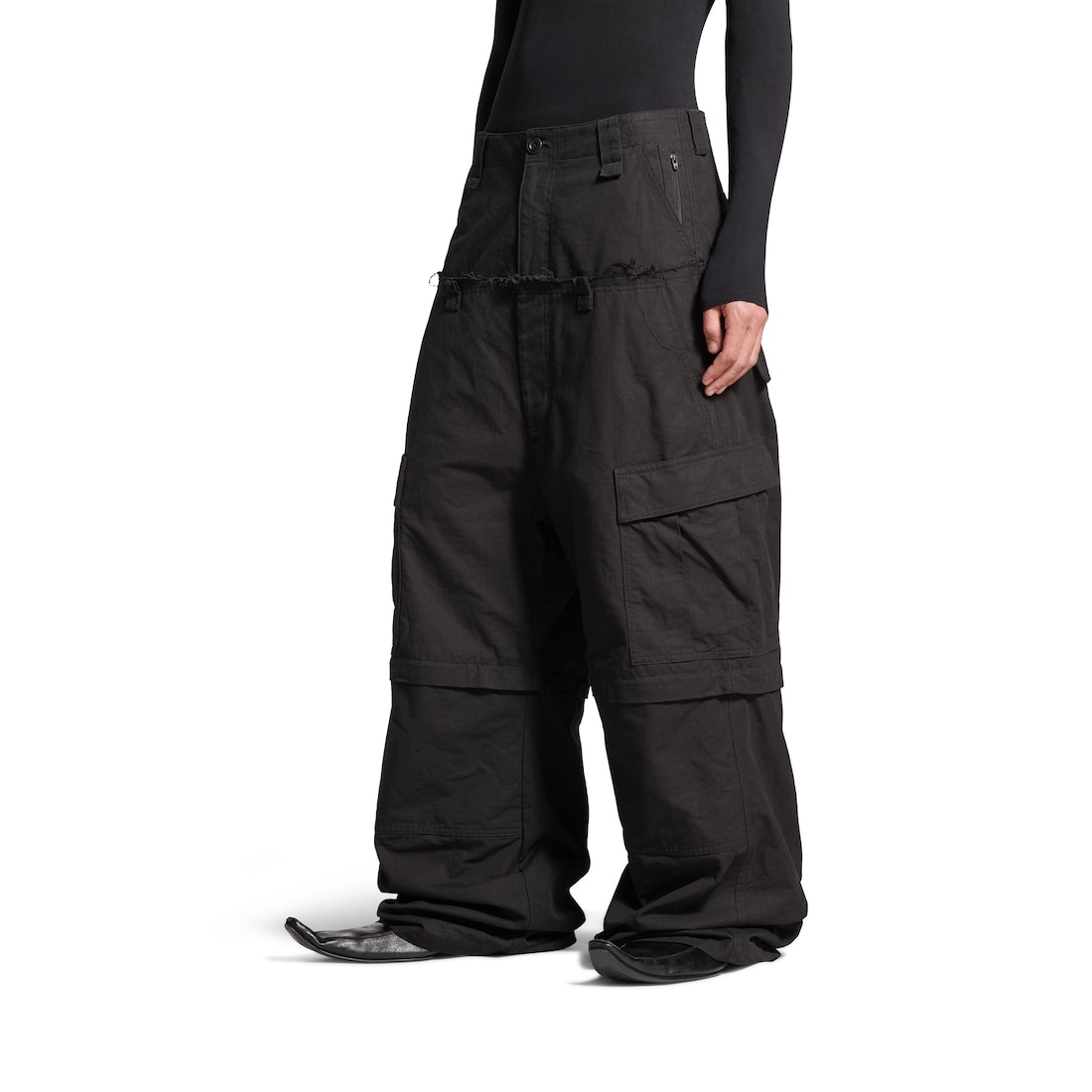 Women s Cut up Cargo Pants in Black