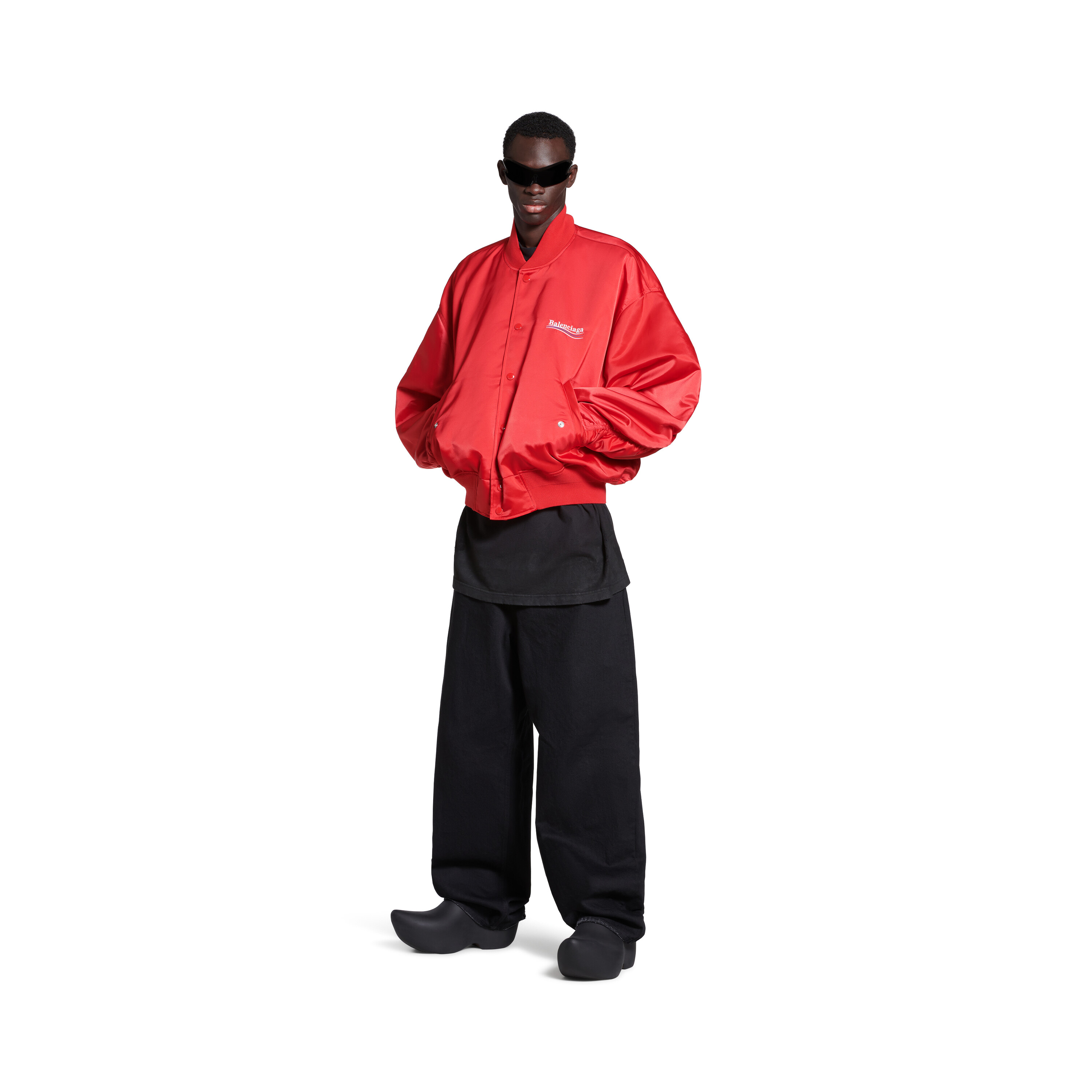 Balenciaga Black And Red Logo Track Jacket for Men