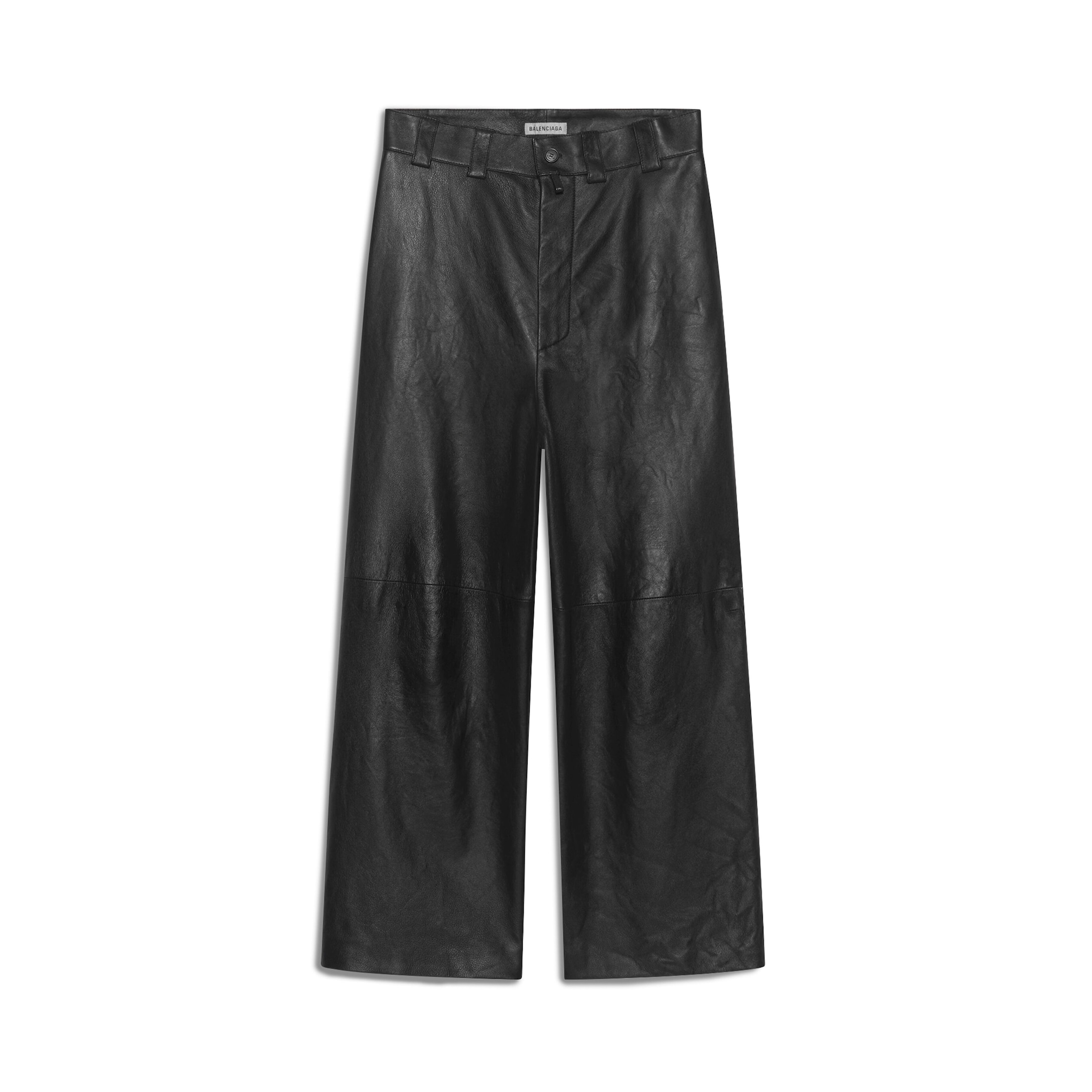 Balenciaga Cropped Pants - Black - Woman - 38 - Lambskin