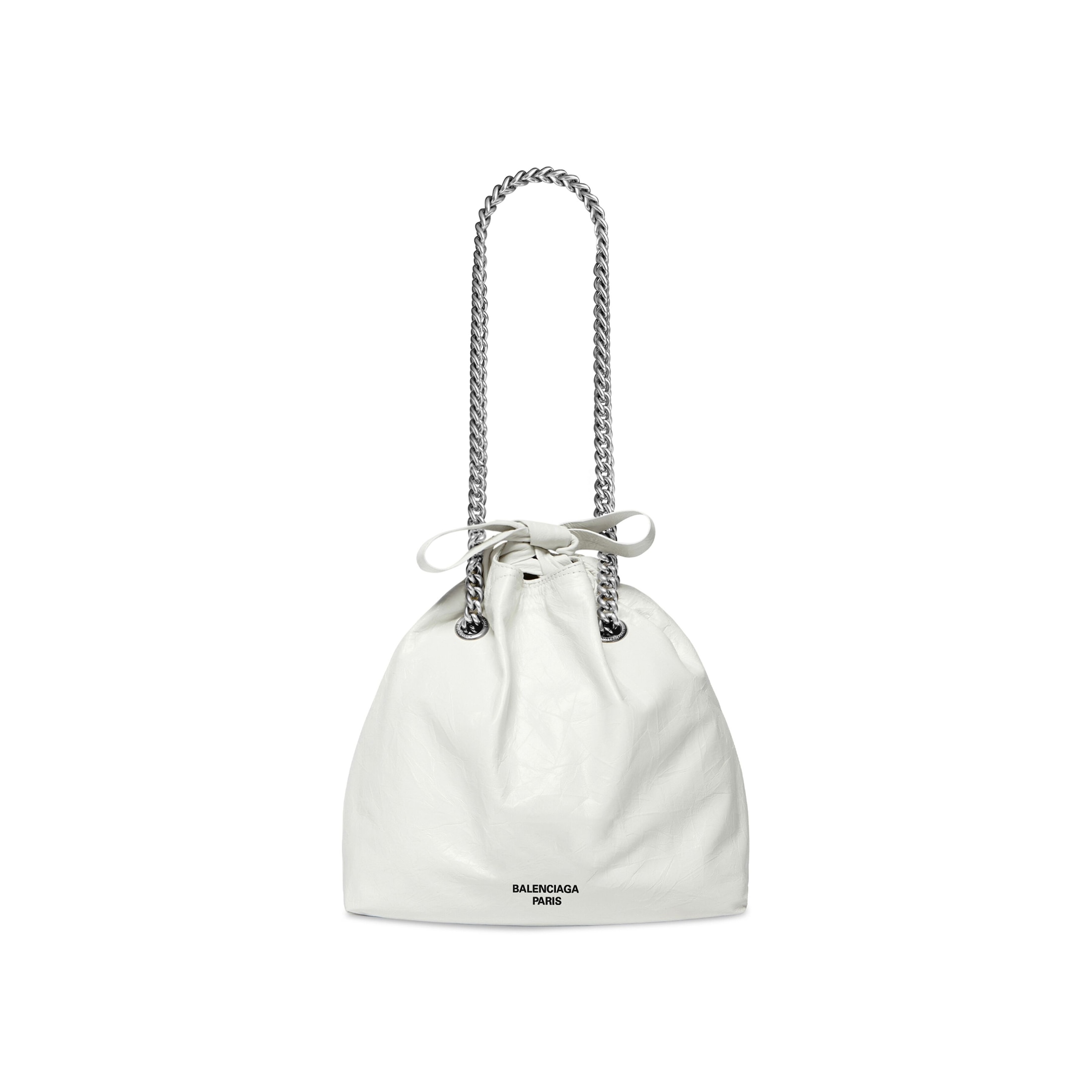 Balenciaga Crush Small Tote Bag - White - Woman - Calfskin