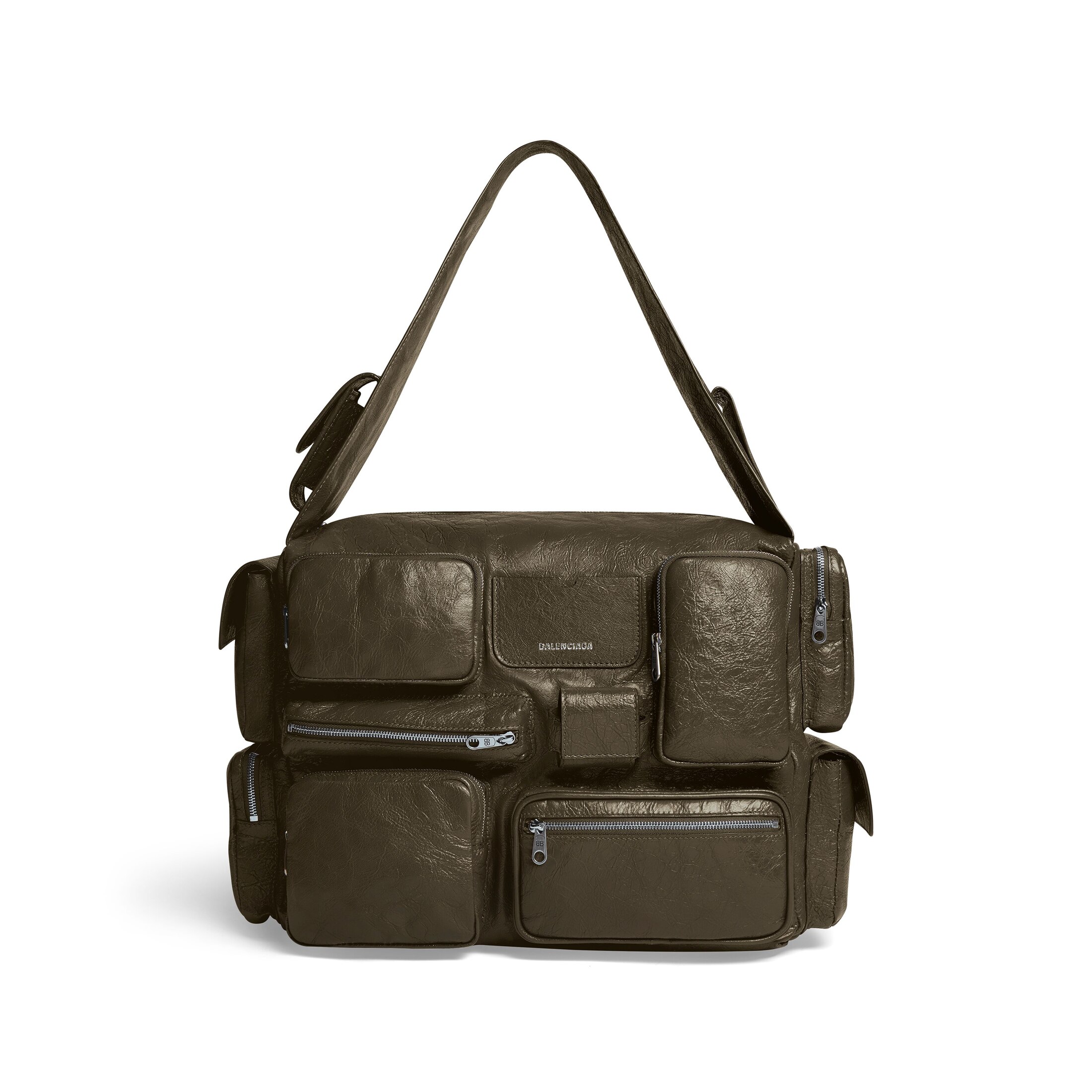 Balenciaga Superbusy Large Sling Bag - Green - Men's - Lambskin, Polyester