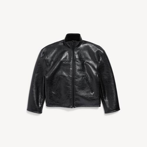 shearling zip-up jacket