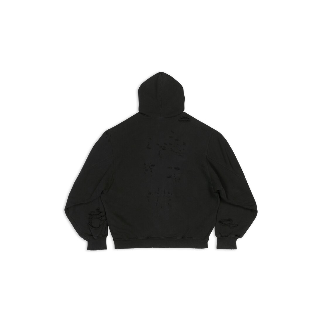 Caps Destroyed Hoodie in Black