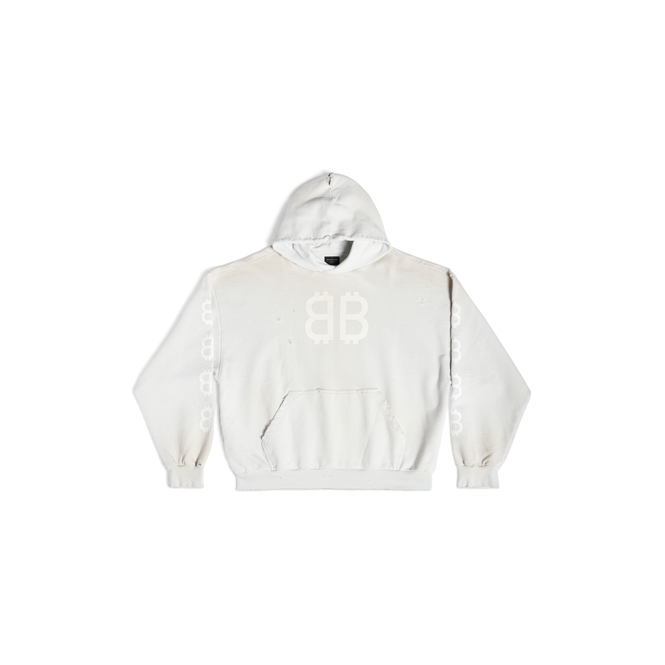 Balenciaga Crypto Hoodie Medium Fit - White - Man - XS - Cotton
