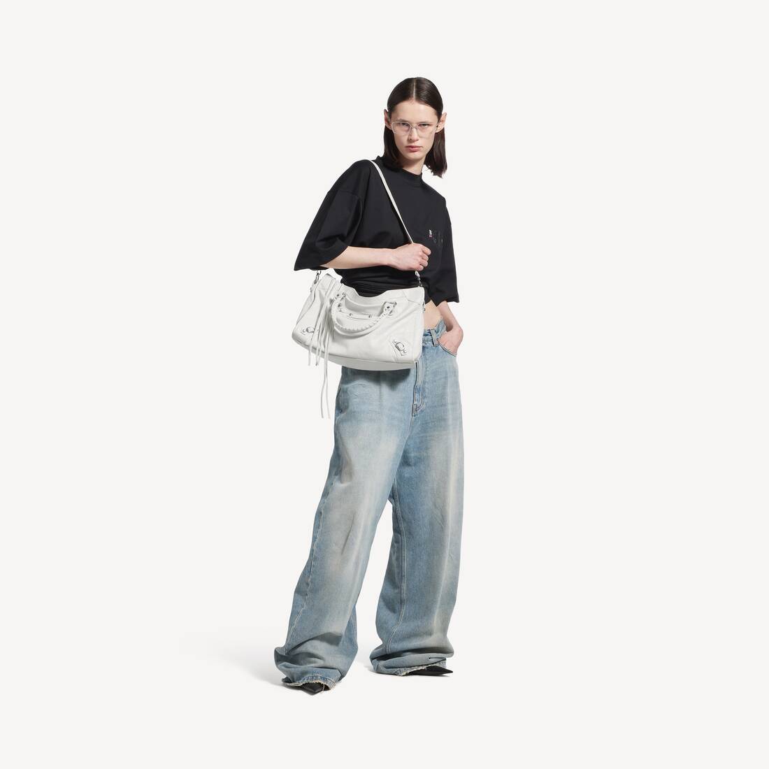 발렌시아가 옵틱 화이트 레 시티 미디엄 백 7977862AA9S9104