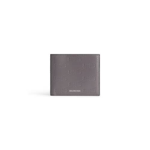 embossed monogram square folded wallet box