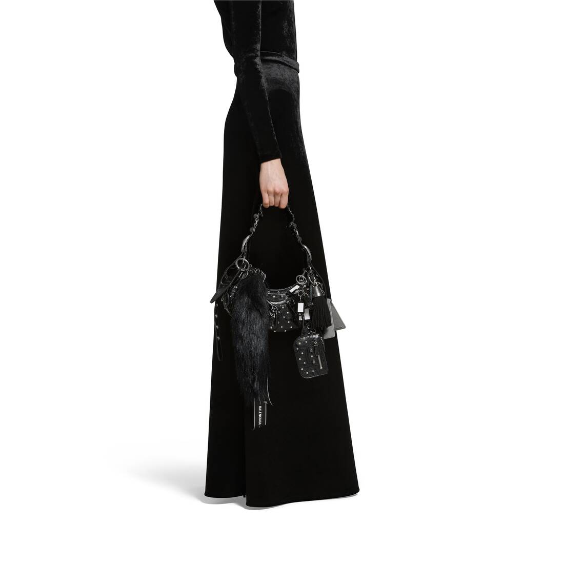 Le Cagole Medium Leather Shoulder Bag in Black - Balenciaga