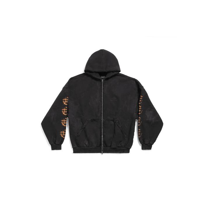 heavy metal outerwear zip-up hoodie oversized