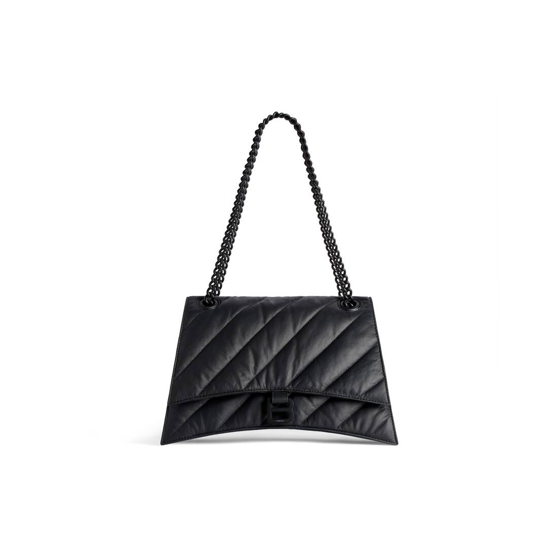 Balenciaga Women's Crush Medium Chain Bag Quilted Shoulder Bag - Black