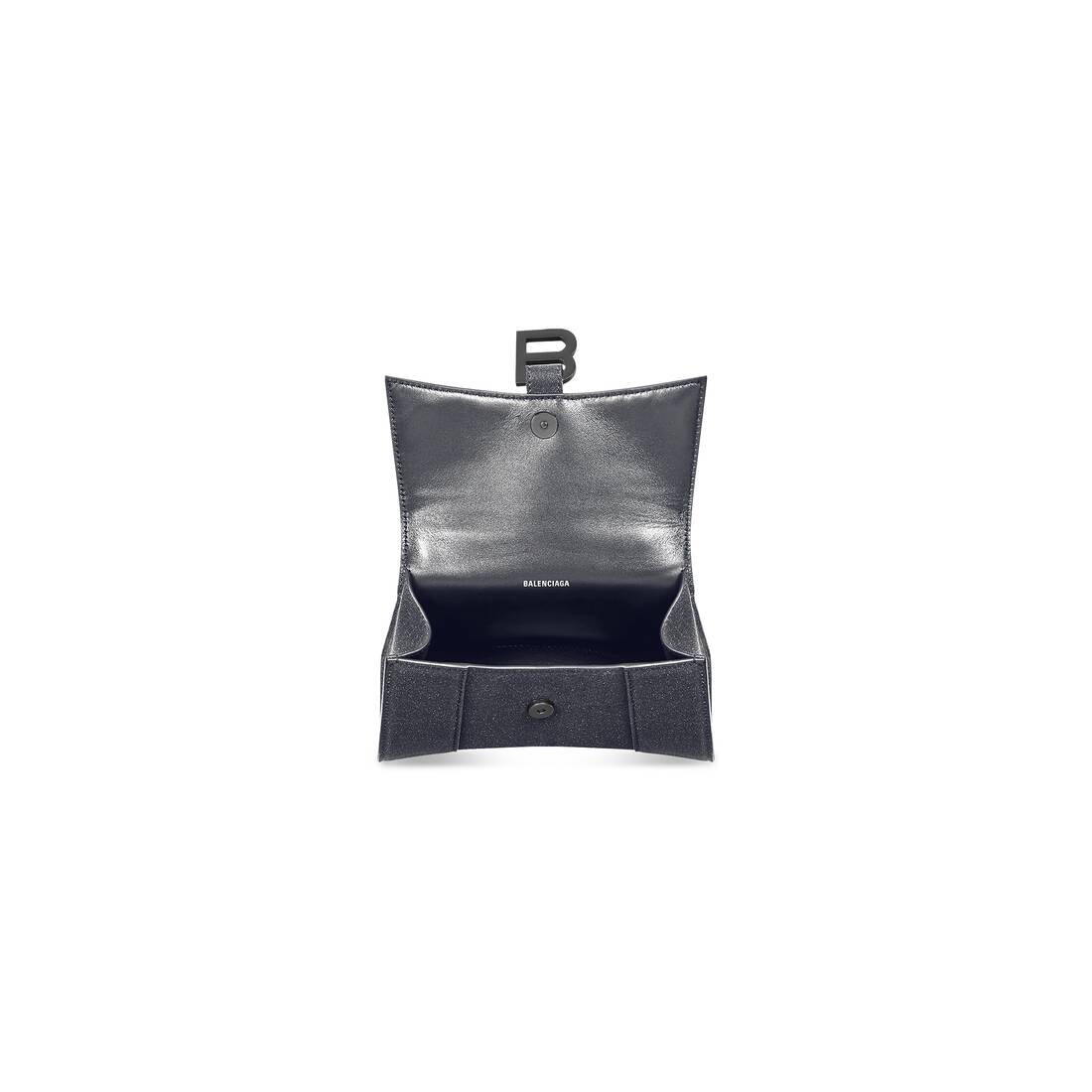 Women's Hourglass Xs Handbag In Glitter Material in Black