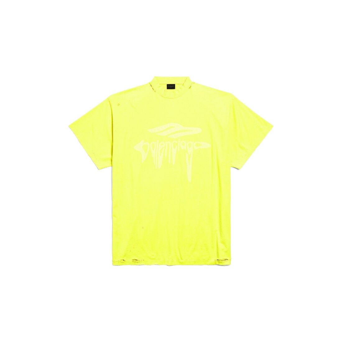 Men s 3b Liquified Oversized T shirt in Neon Yellow Balenciaga US