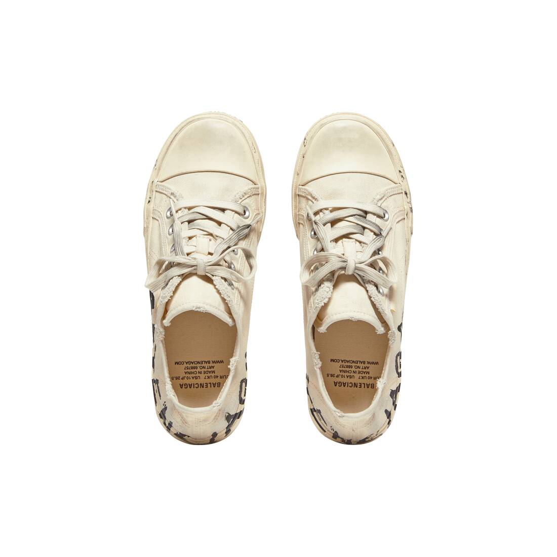Balenciaga White Crinkle Leather Arena Low Top Sneakers Size 40 Balenciaga   TLC