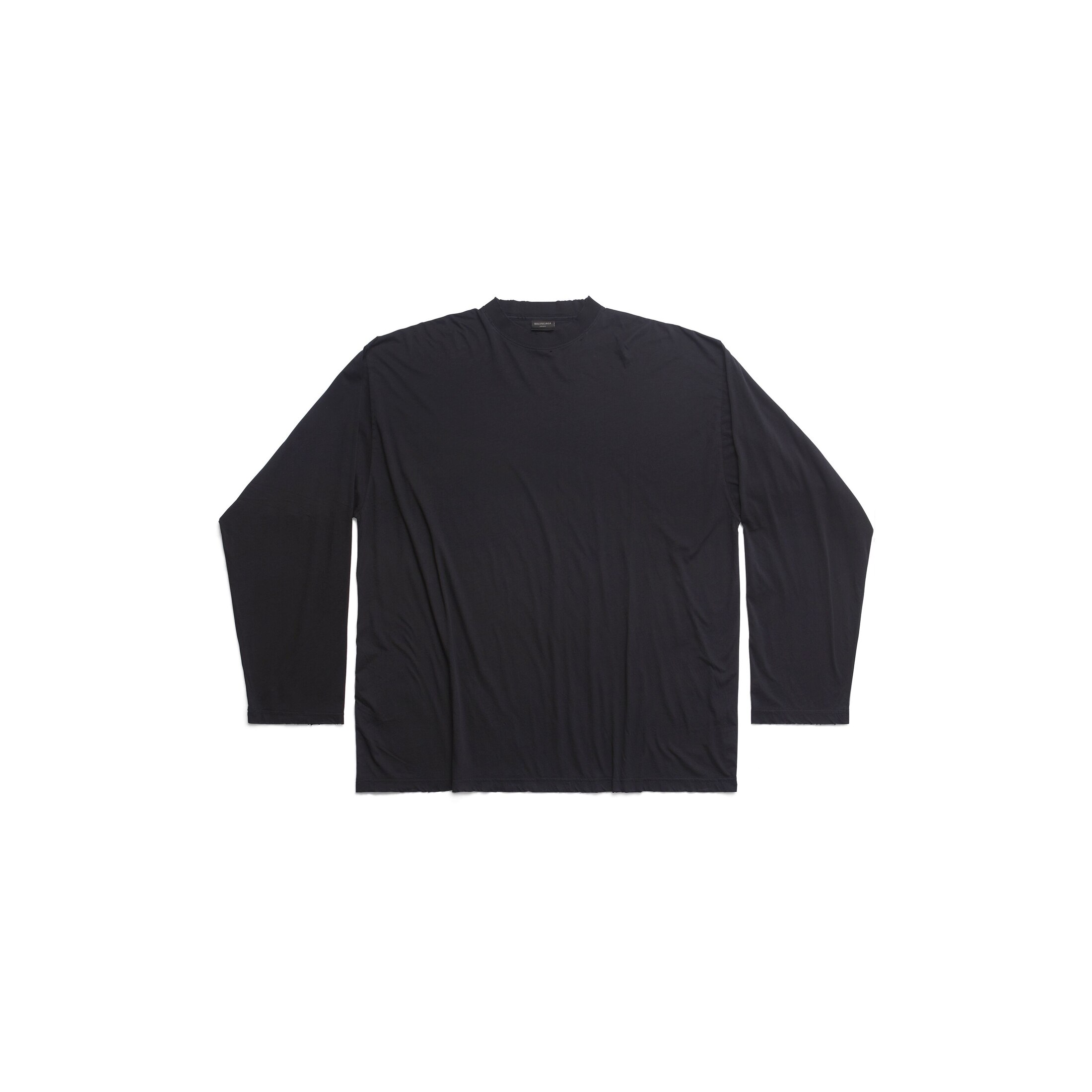 Balenciaga Long Sleeve T-Shirt Oversized - Black - Unisex - - Cotton