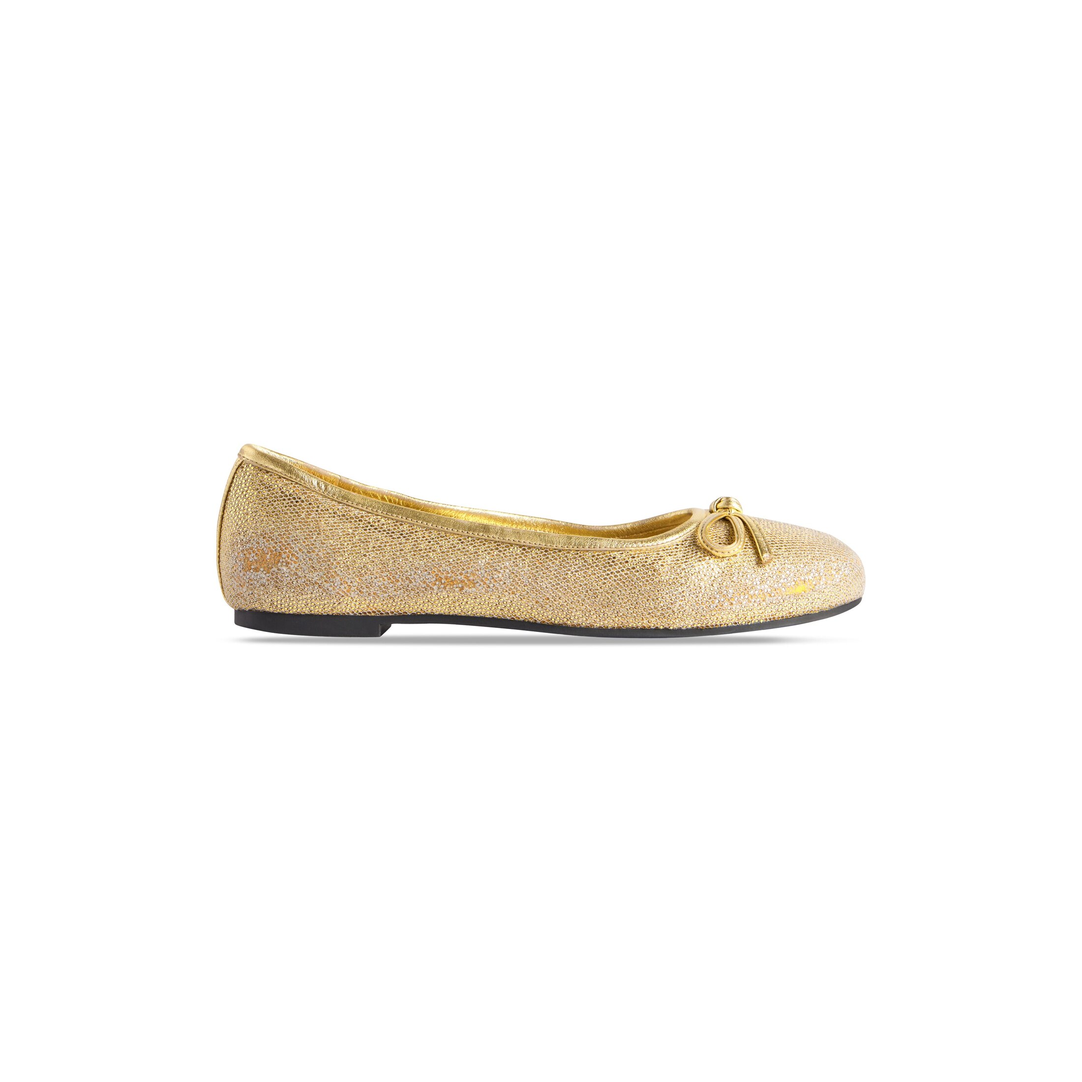 Balenciaga Leopold Ballerina - Gold - Women's - 11 - Cotton, Polyurethane, Acrylic, Polyester