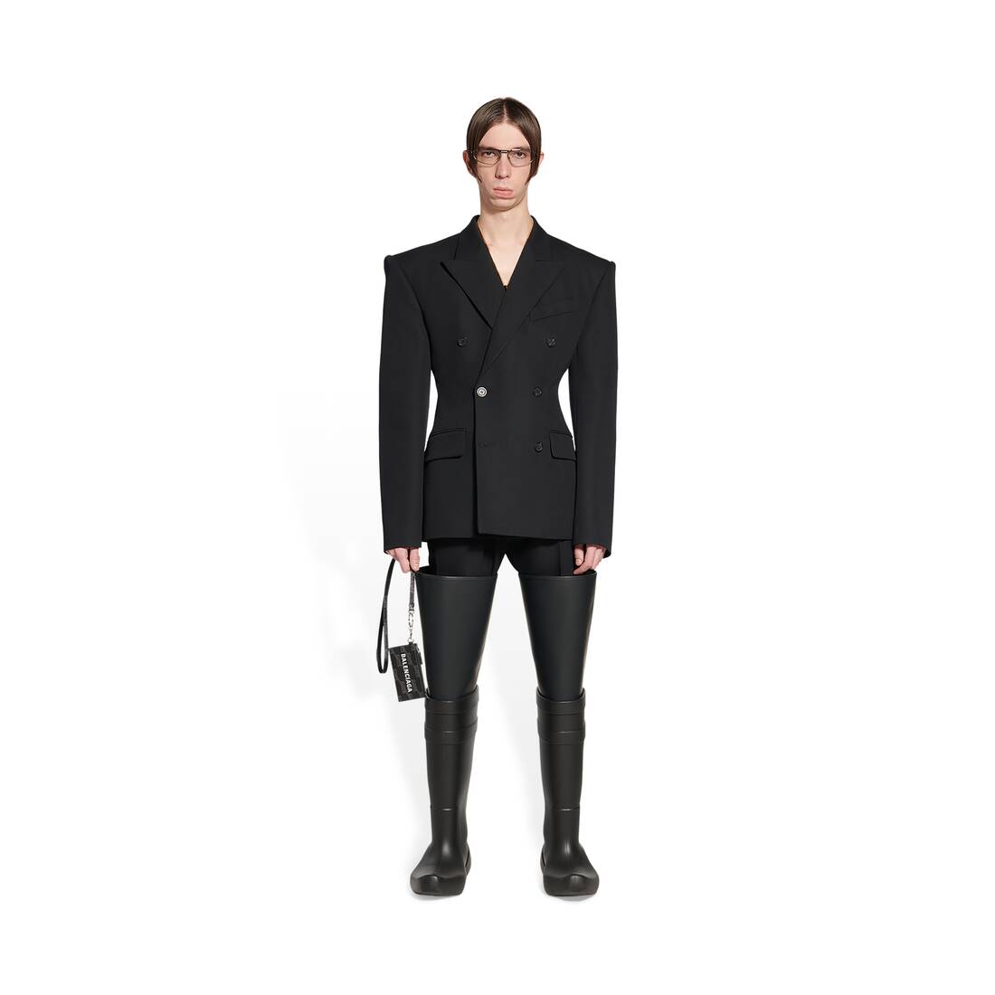 키 체인 BB 모노그램 코팅 된 캔버스의 시그니처 카드 케이스 검은 색.