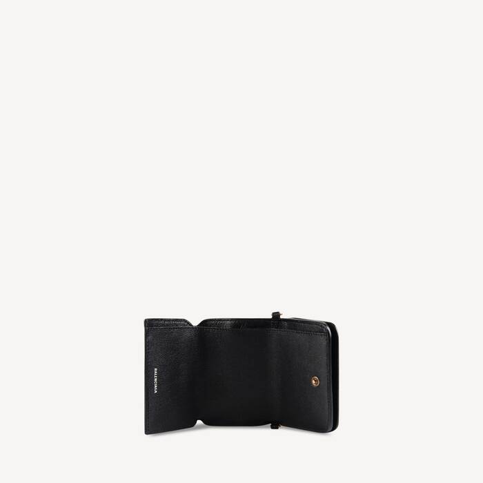 Women's Cash Mini Wallet On Chain in Black/white Balenciaga US