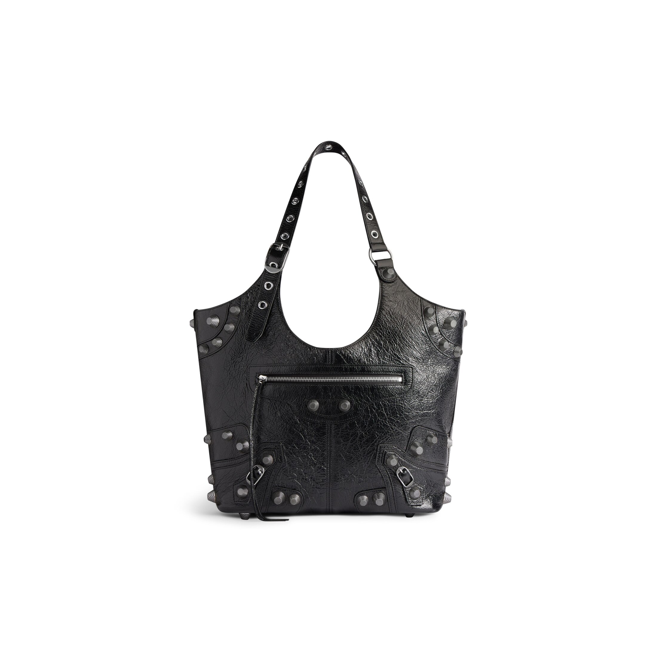 Balenciaga Sac Carry All Le Cagole Moyen Modèle - Noir - Femme - Cuir D'Agneau