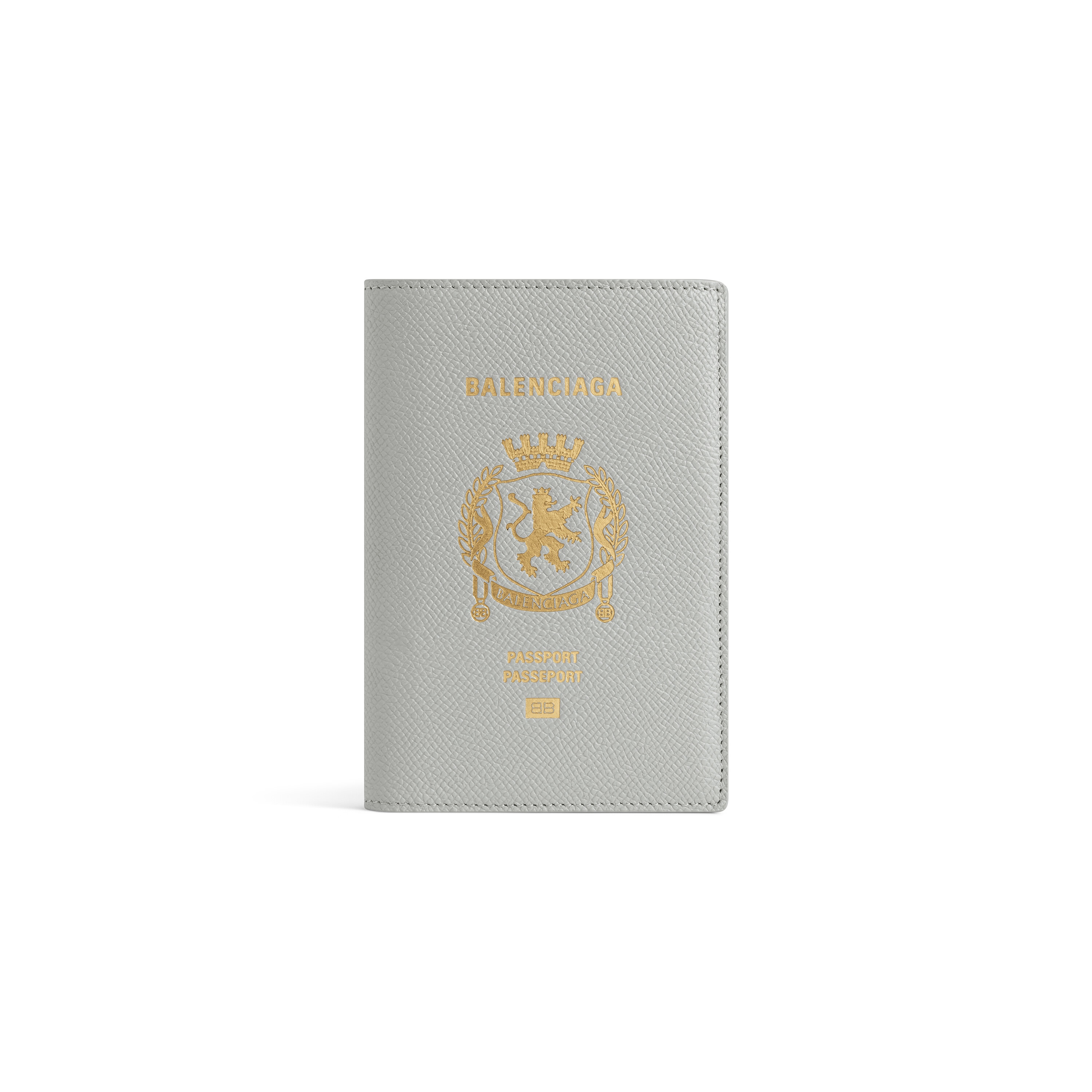 Men's Passport Holder in Balenciaga Grey