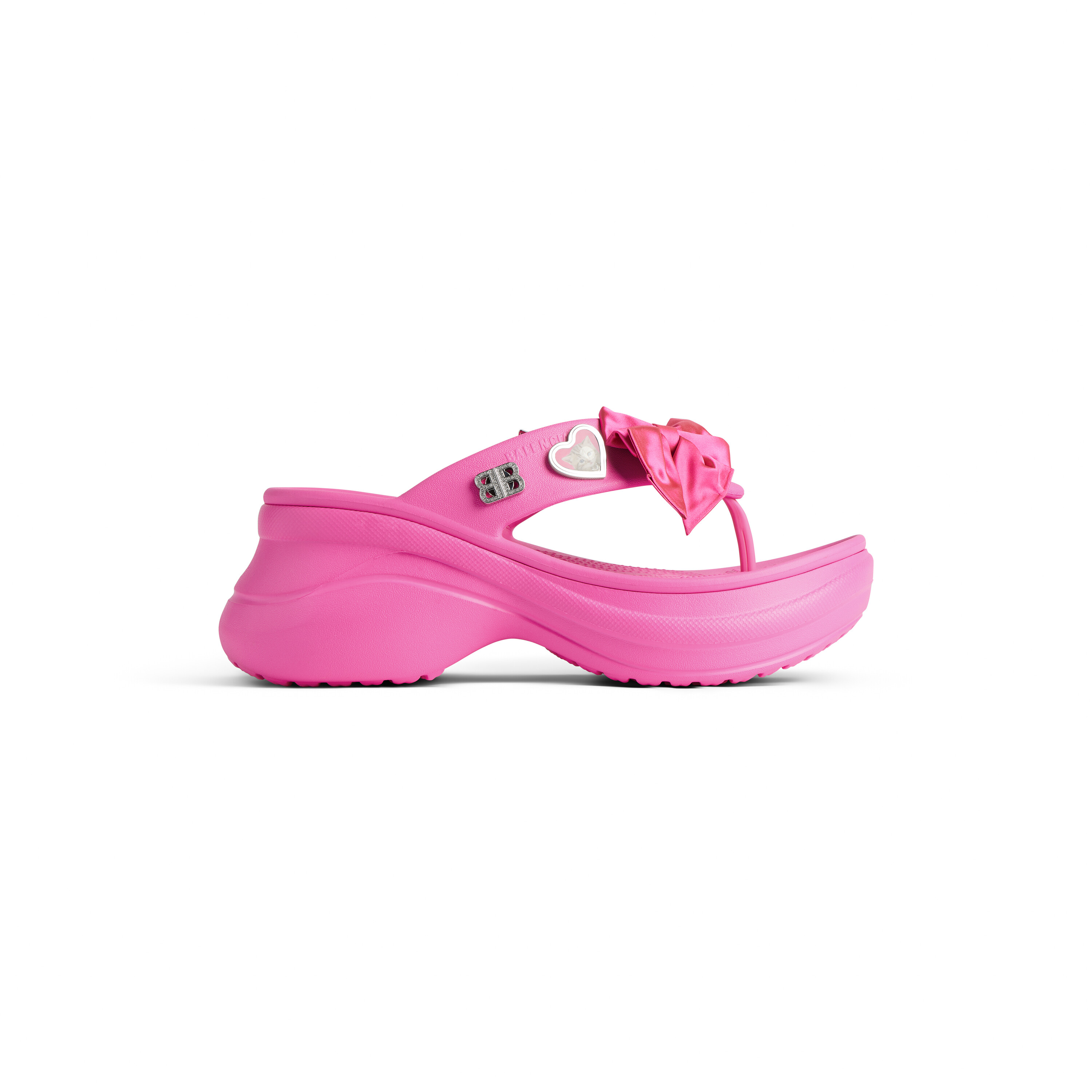 BALENCIAGA CROCS ピンク ヒール Balenciaga X Crocs Pink Platform Pool Slide Clog Shoes Mule Size