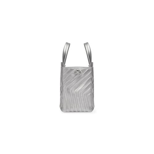 car medium east-west tote bag with strap metallized