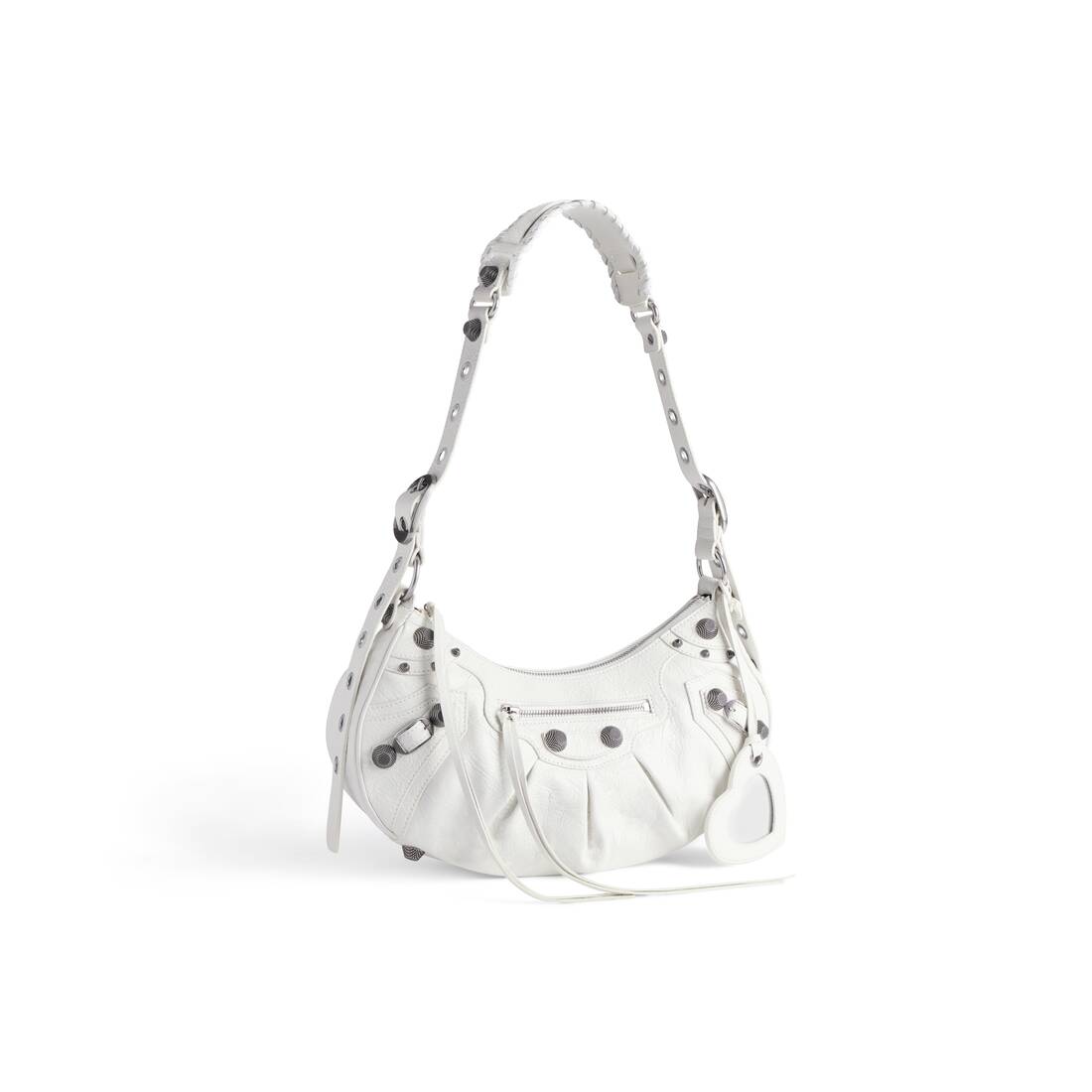 Le Cagole Mini Leather Shoulder Bag in White - Balenciaga