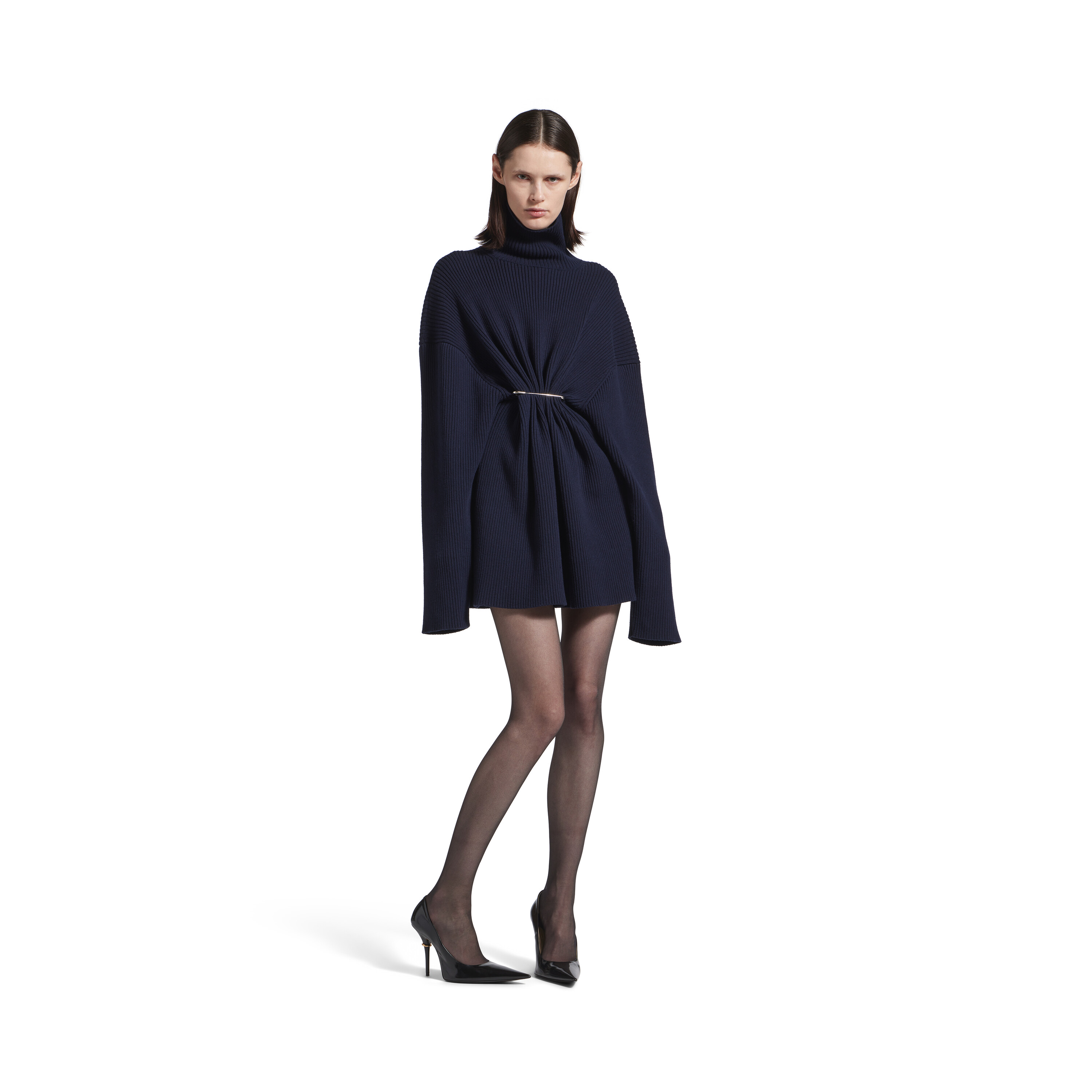 Women's Pinched Mini Dress in Navy | Balenciaga HK