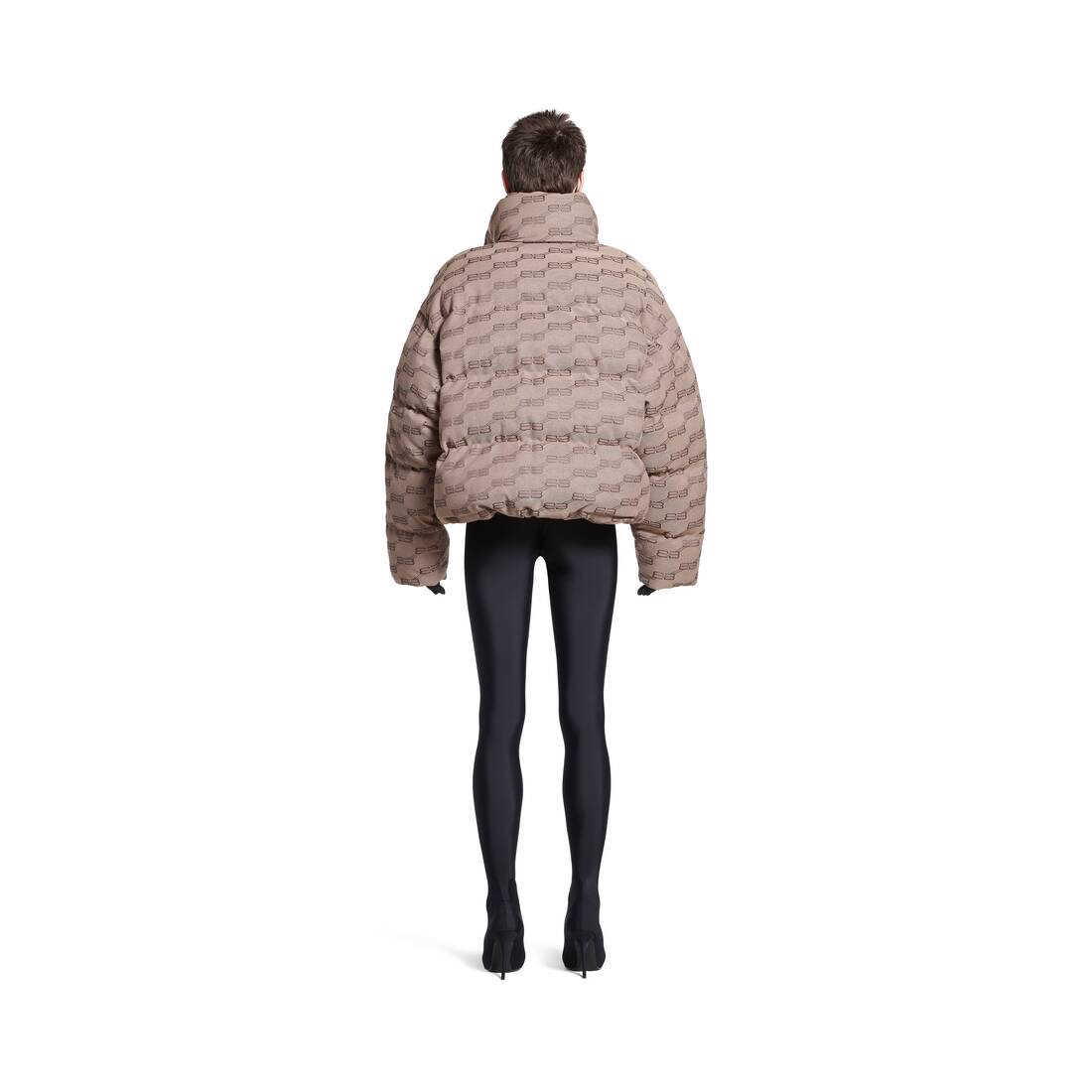 Buy Balenciaga Monogram Puffer Jacket 'Beige/Brown' - 681883 TML33