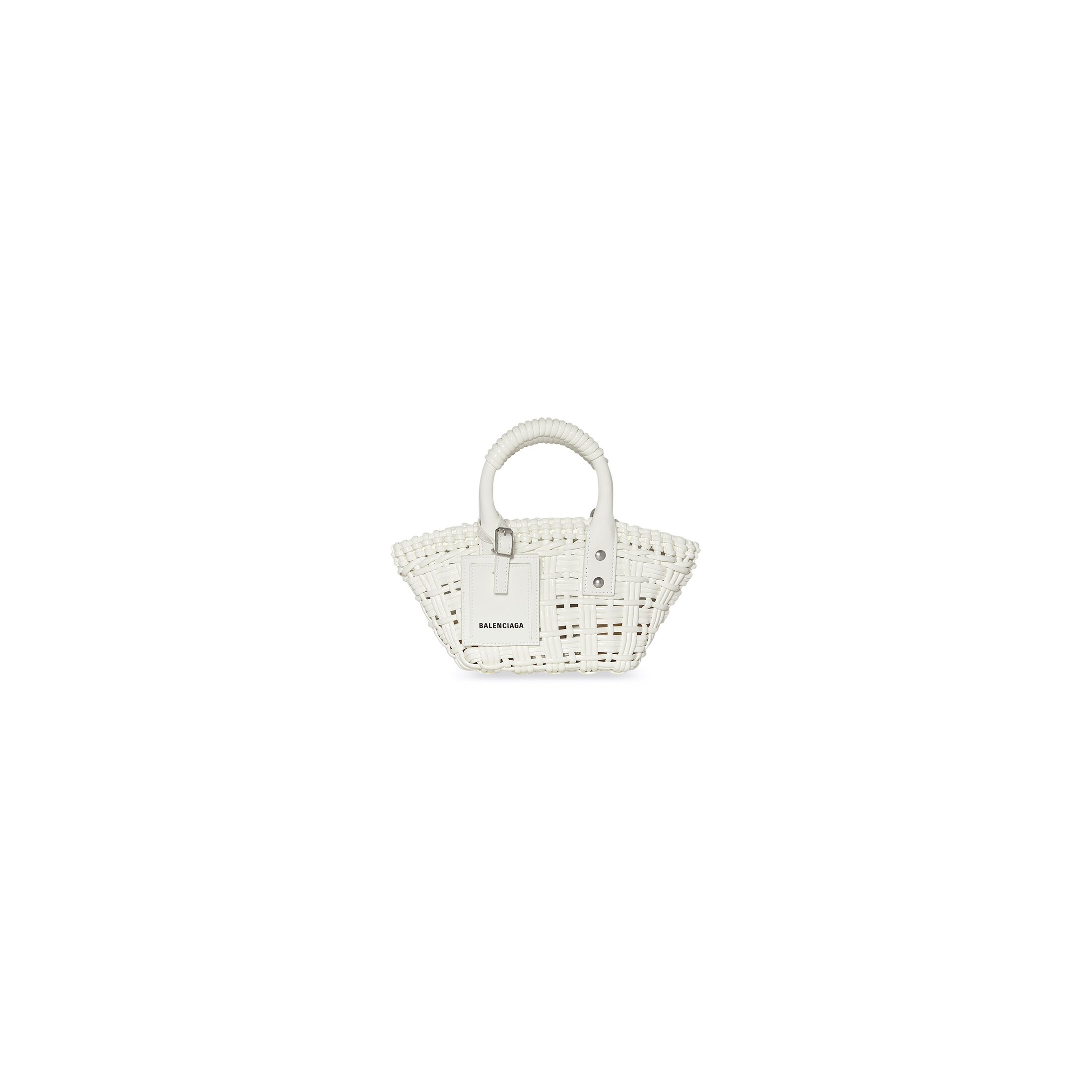 Balenciaga Bistro XXS Basket With Strap - White - Woman - Polyurethane, Polyester, Cotton