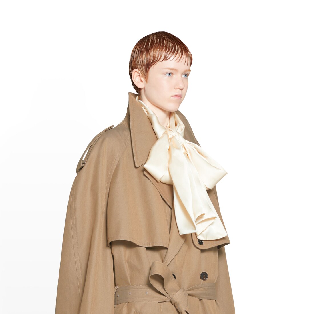 Women's Oversized Trench Coat in Beige