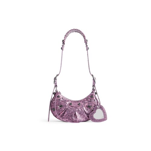 le cagole xs shoulder bag metallized with leopard print 