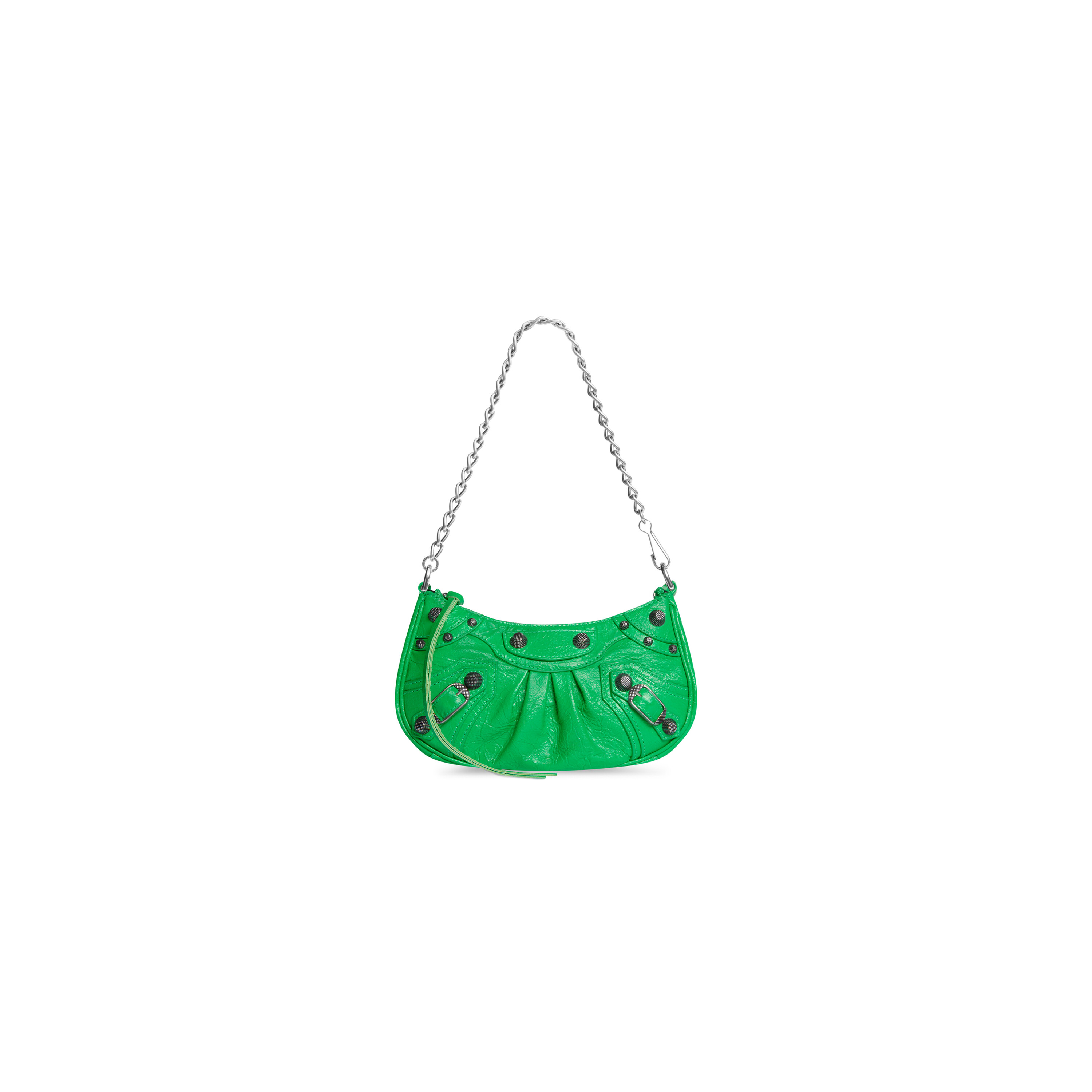Hobo handbag, Lambskin, green — Fashion