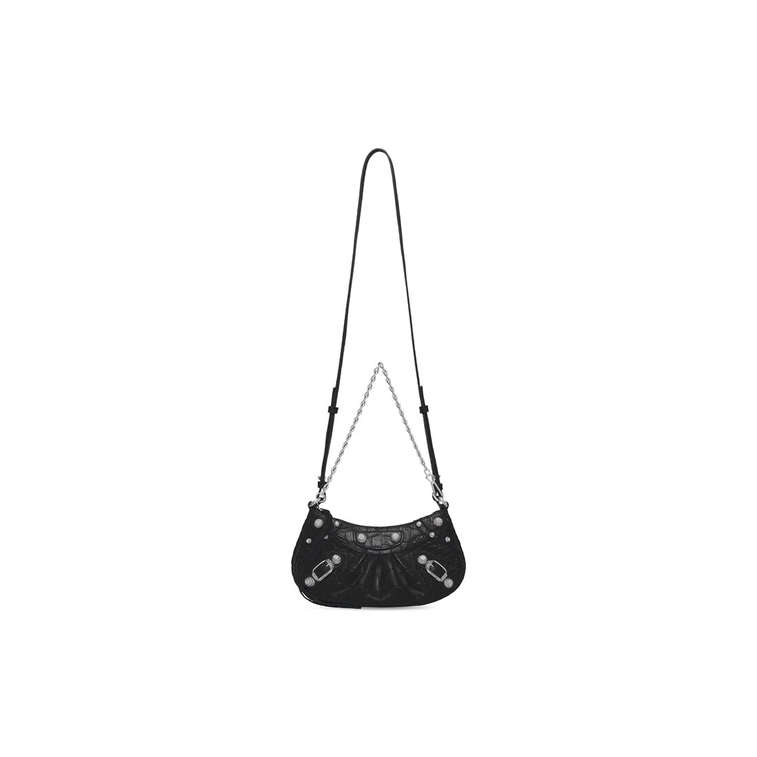 Dior Saddle Bag Calfskin Mini Black in Embossed Calfskin with Aged