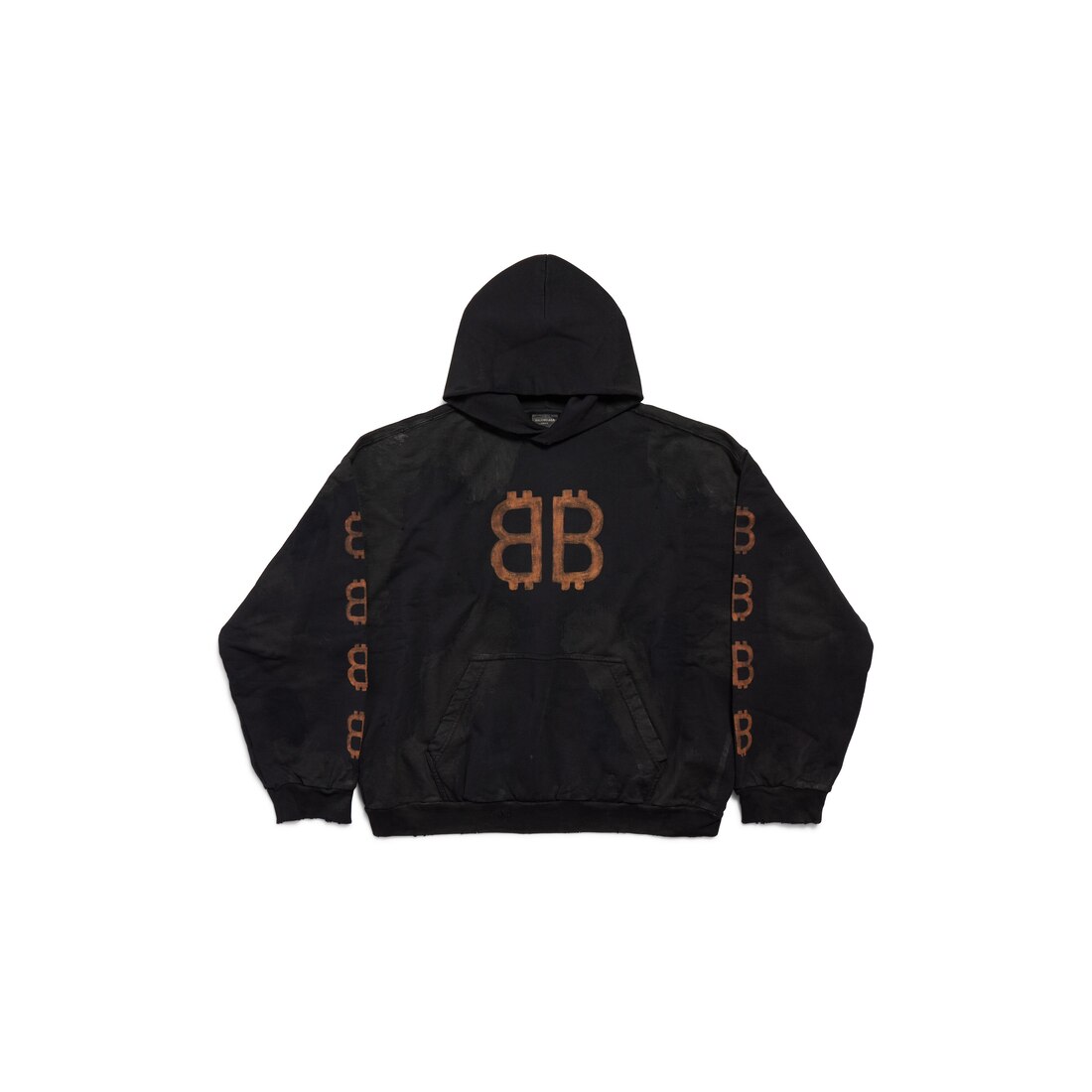 Crypto Hoodie Medium Fit in Black Faded