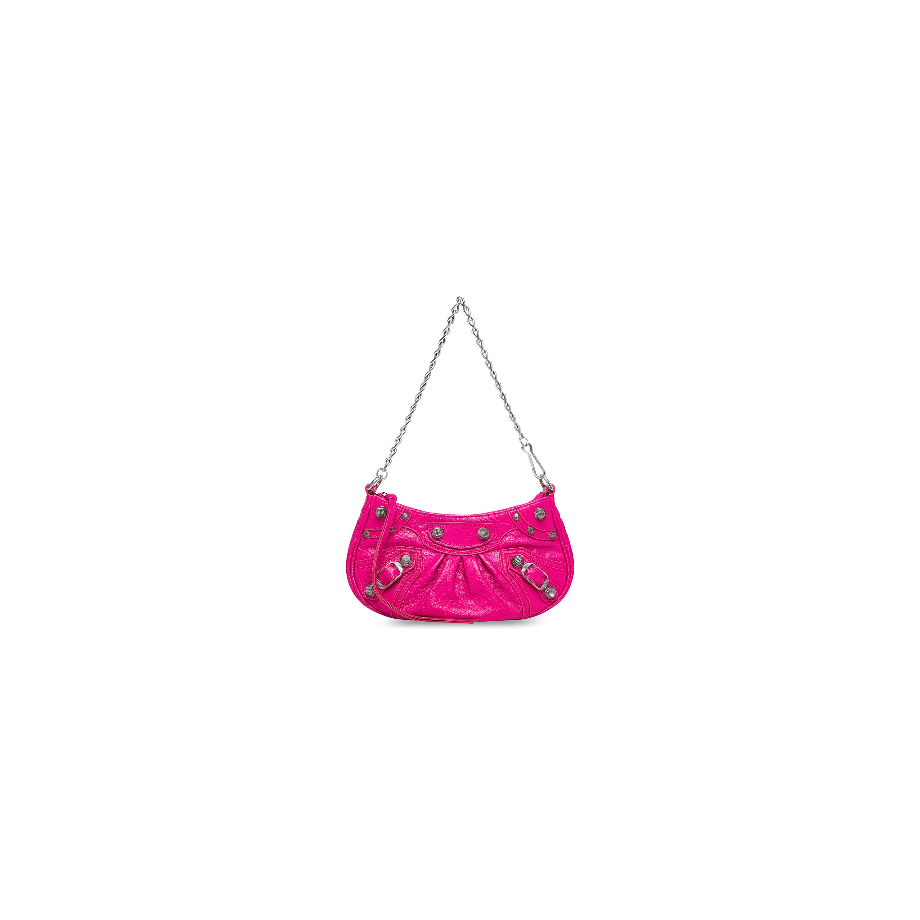 ●送料込●BALENCIAGA●LE CAGOLE チェーン ミニパース Women's Le Cagole Mini Bag With Chain in Bright Pink