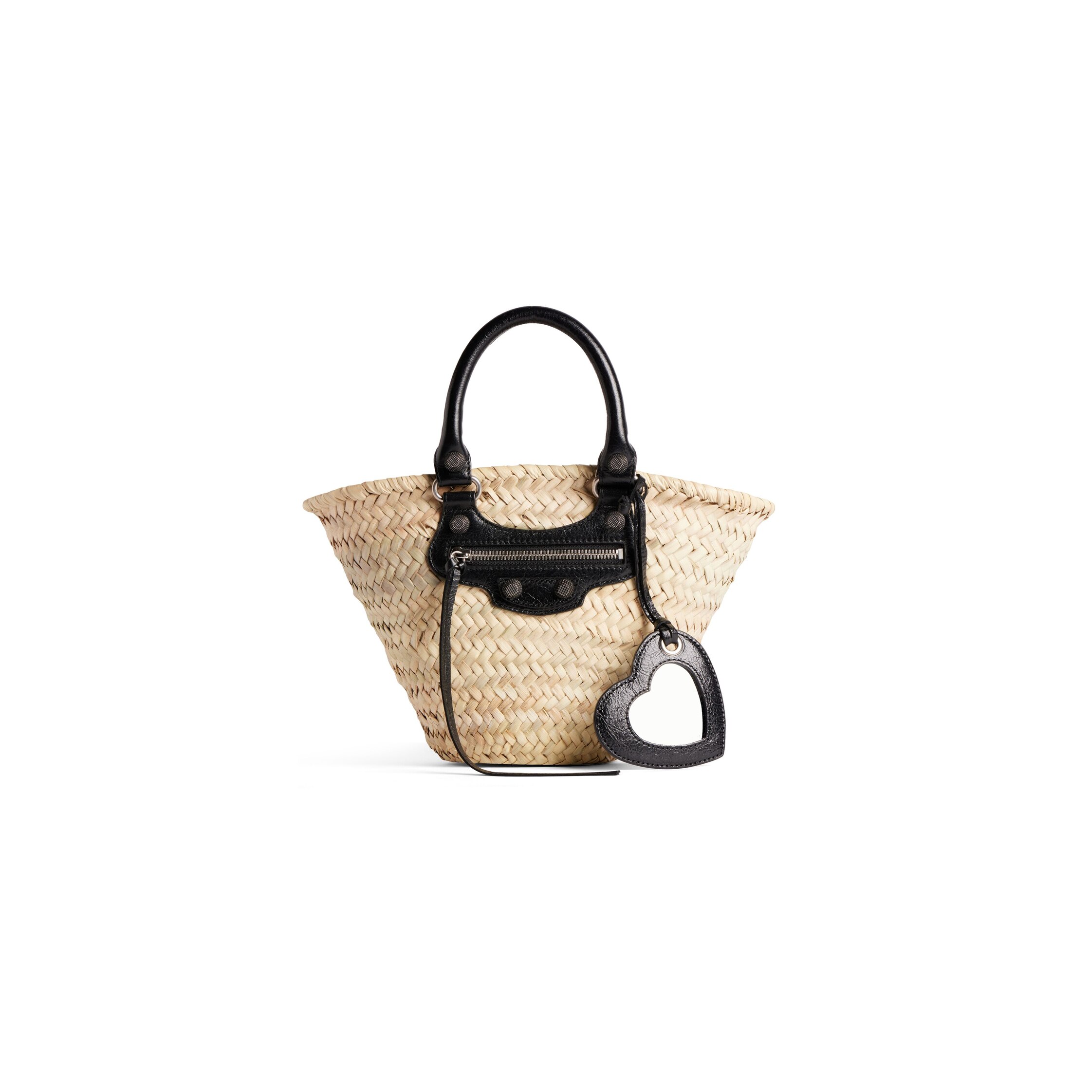 Balenciaga Le Cagole Small Basket - Beige - Women's - Vegetable Fibers, Lambskin
