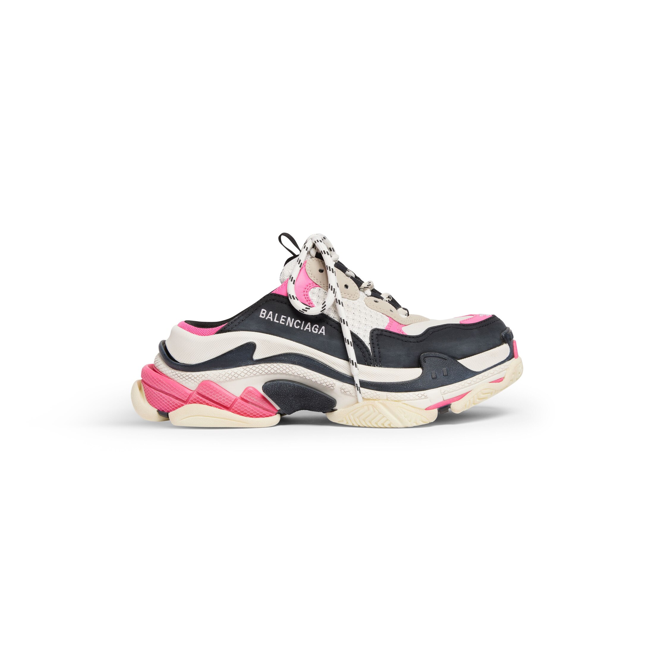 Balenciaga Triple S Mule - White - Women's - 9 - Polyester, Polyurethane