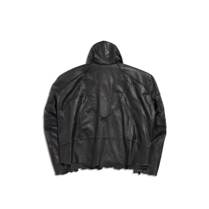 hooded biker jacket