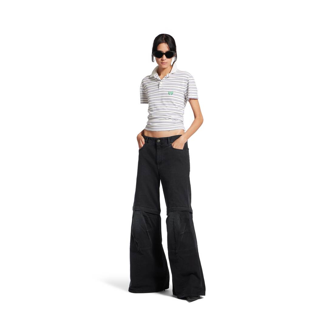 Pantalon Cargo Évasé pour Femme en Noir Balenciaga BE