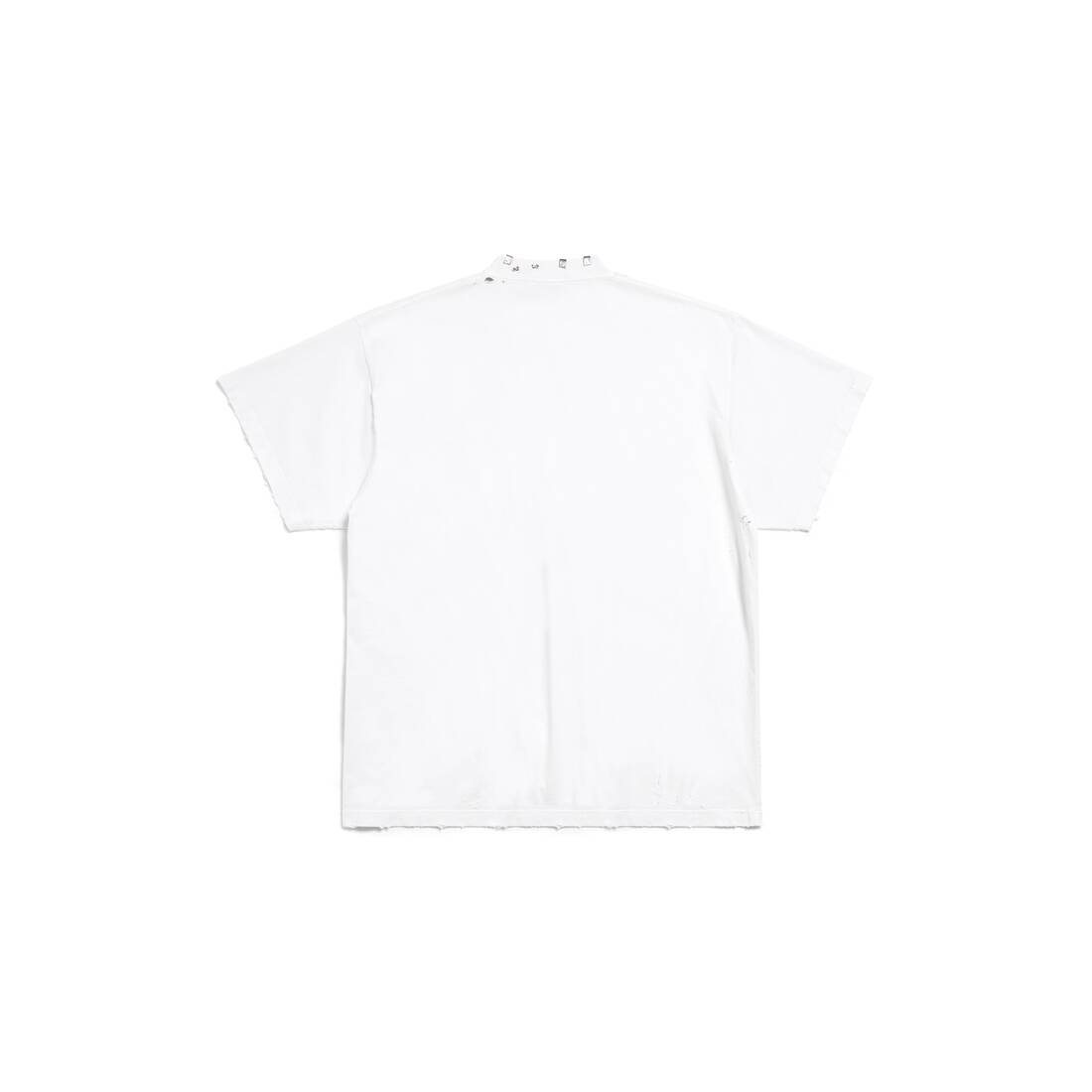 Pierced T-shirt Oversized in White | Balenciaga US