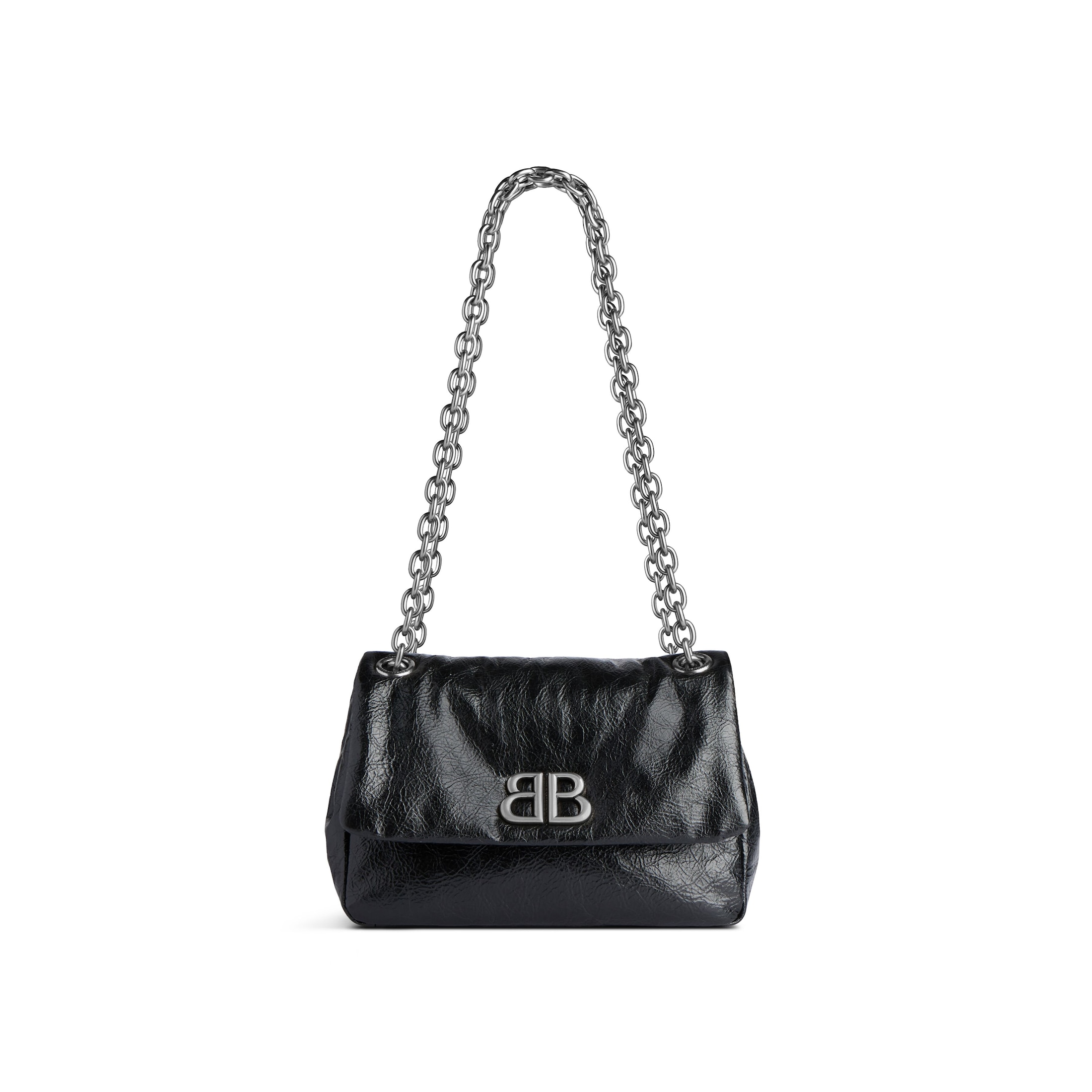 Balenciaga Monaco Mini Bag - Black - Woman - Calfskin