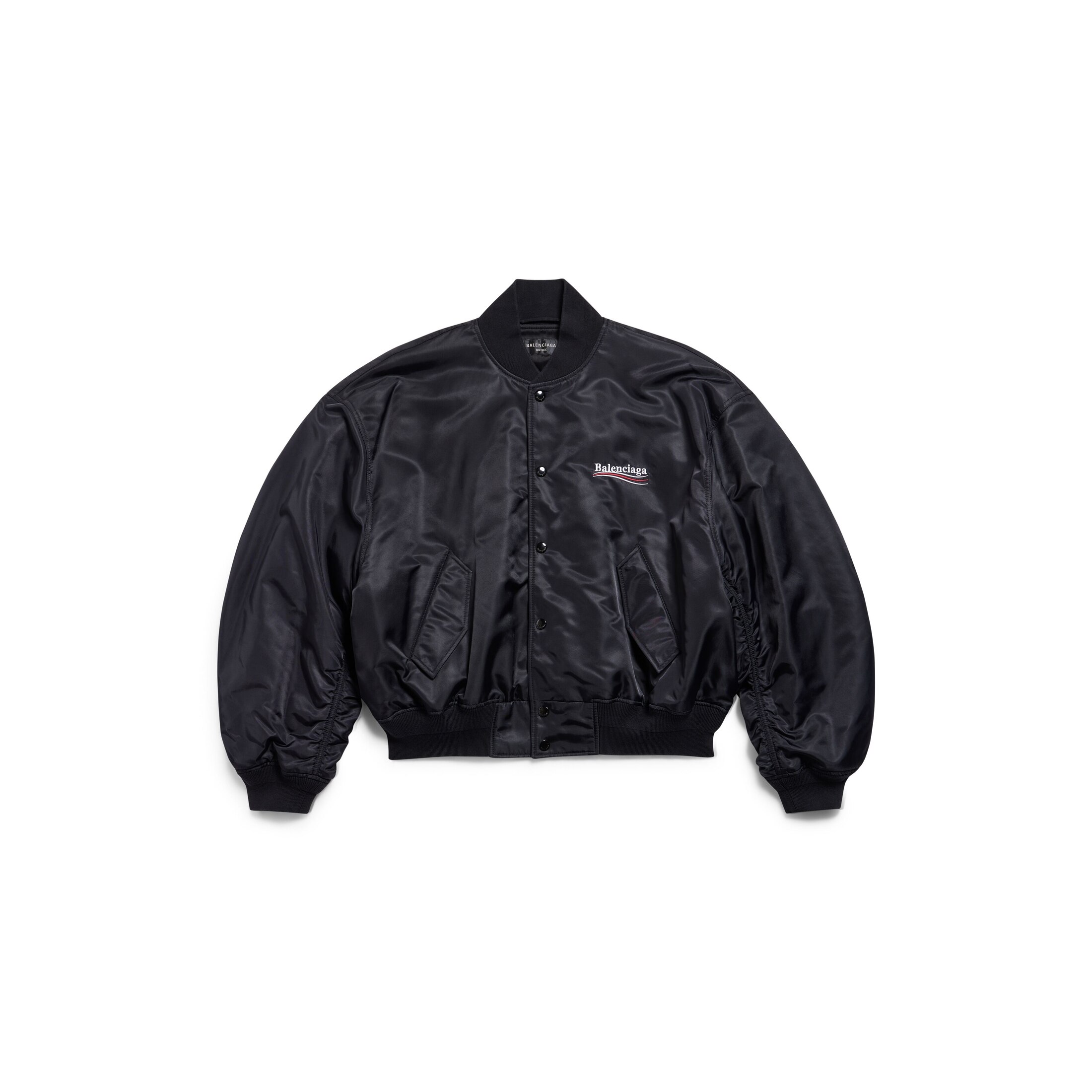 Balenciaga Political Campaign Varsity Jacket - Black - Man - XS - Polyamide