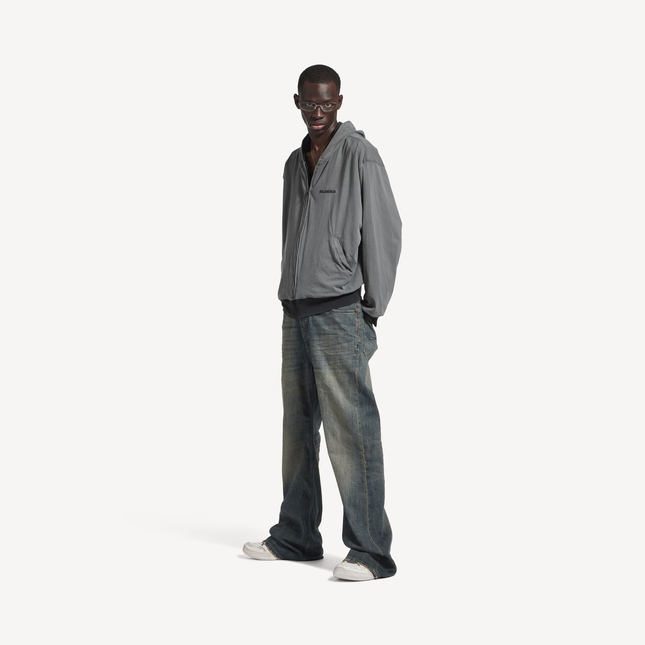 balenciaga back reversible zip-up hoodie