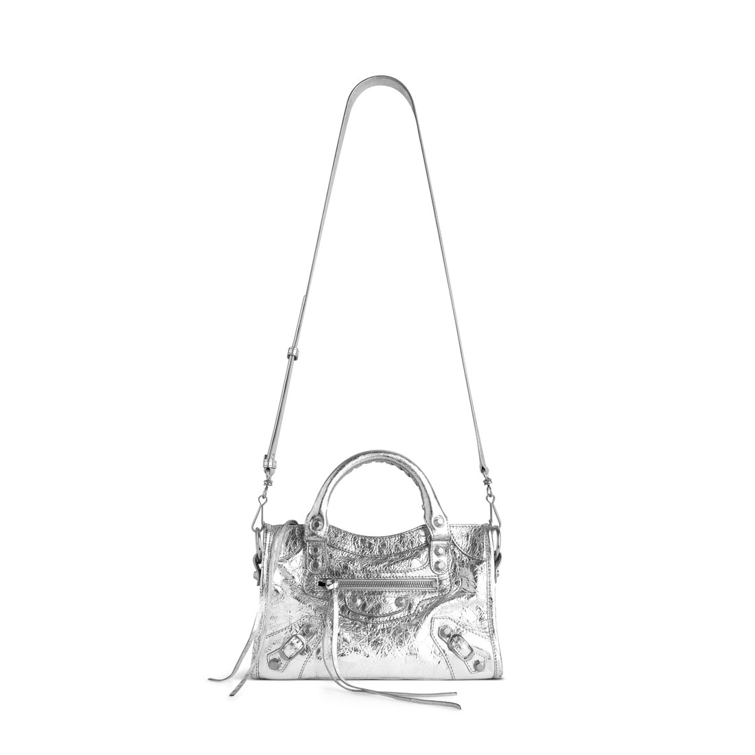 Balenciaga mini city bag silver sale