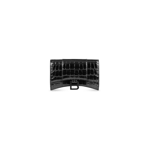 hourglass wallet on chain crocodile embossed